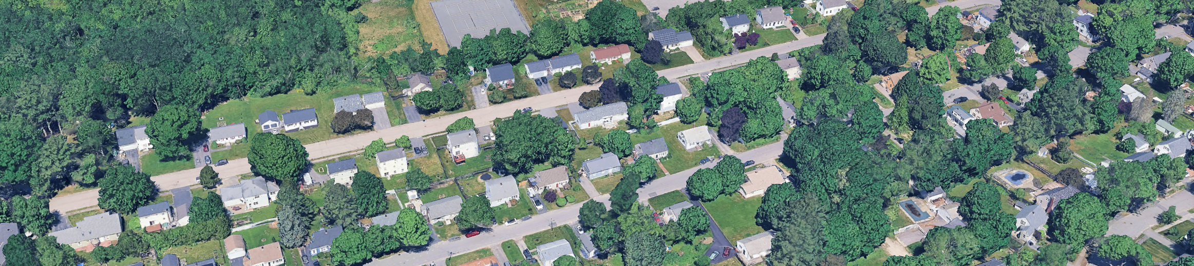 Aerial view of beautiful residential neighborhood